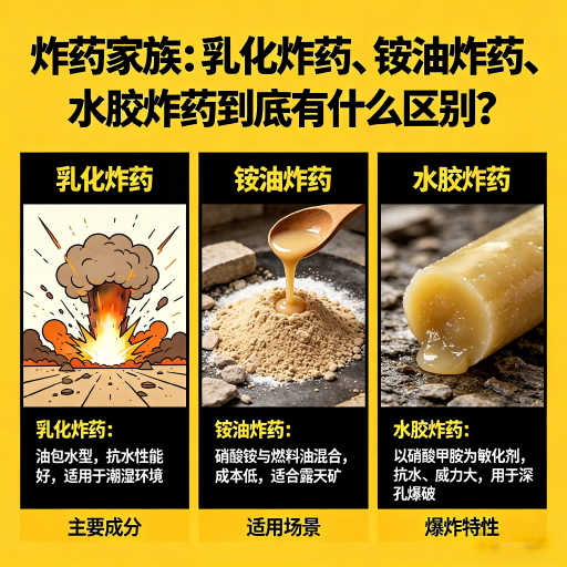 余姚炸药家族：乳化炸药、铵油炸药、水胶炸药到底有什么区别？